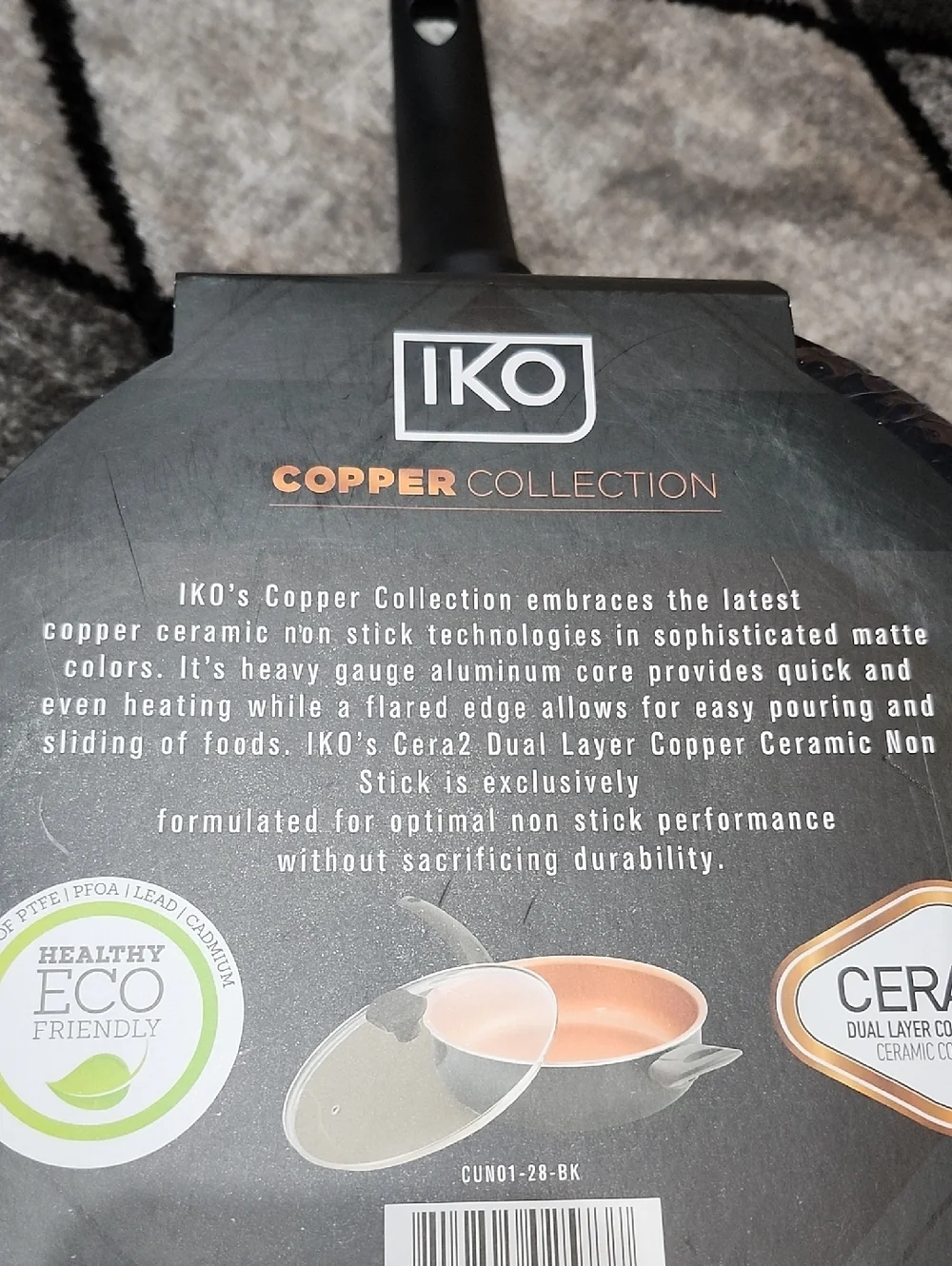 IKO COPPER COLLECTION 3.5 QUART COPPER CERAMIC SAUTE PAN & LID